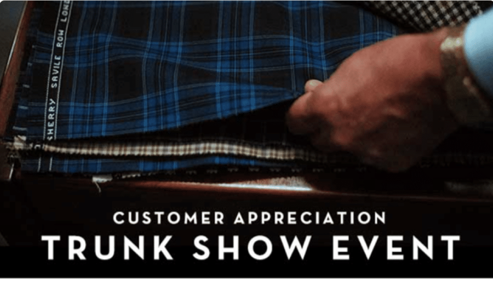 Holiday Trunk Show Tom James tweeds Erik peterson