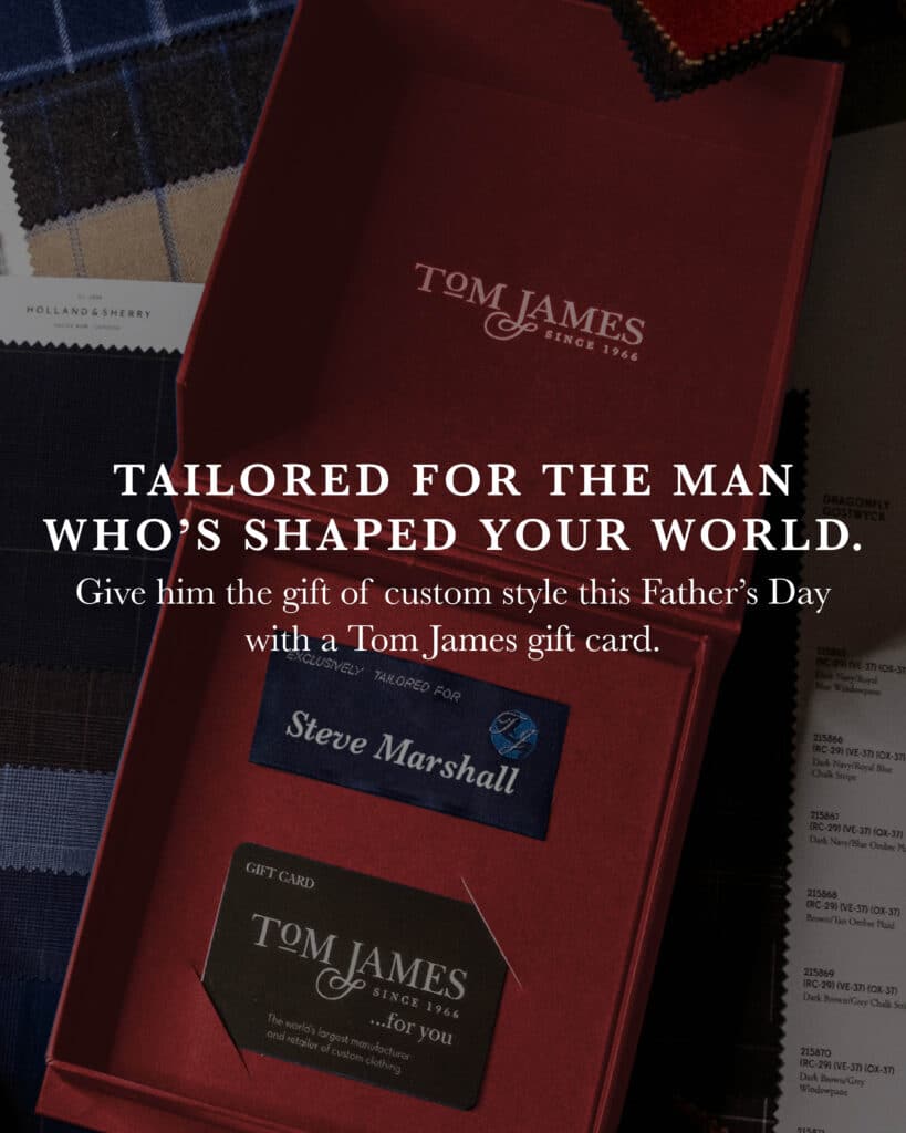 Tom James Gift Card Fathers Day 2025 Erik peterson Custom Suits Tampa Sarasota Lakeland