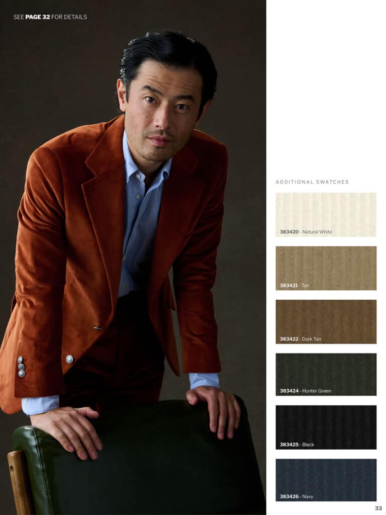 erik peterson tom james company corduroy suit tampa sarasota lakeland teracotta navy white brown black