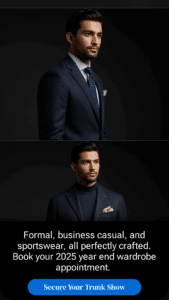 Tom james Erik peterson Trunk Show winter 2025