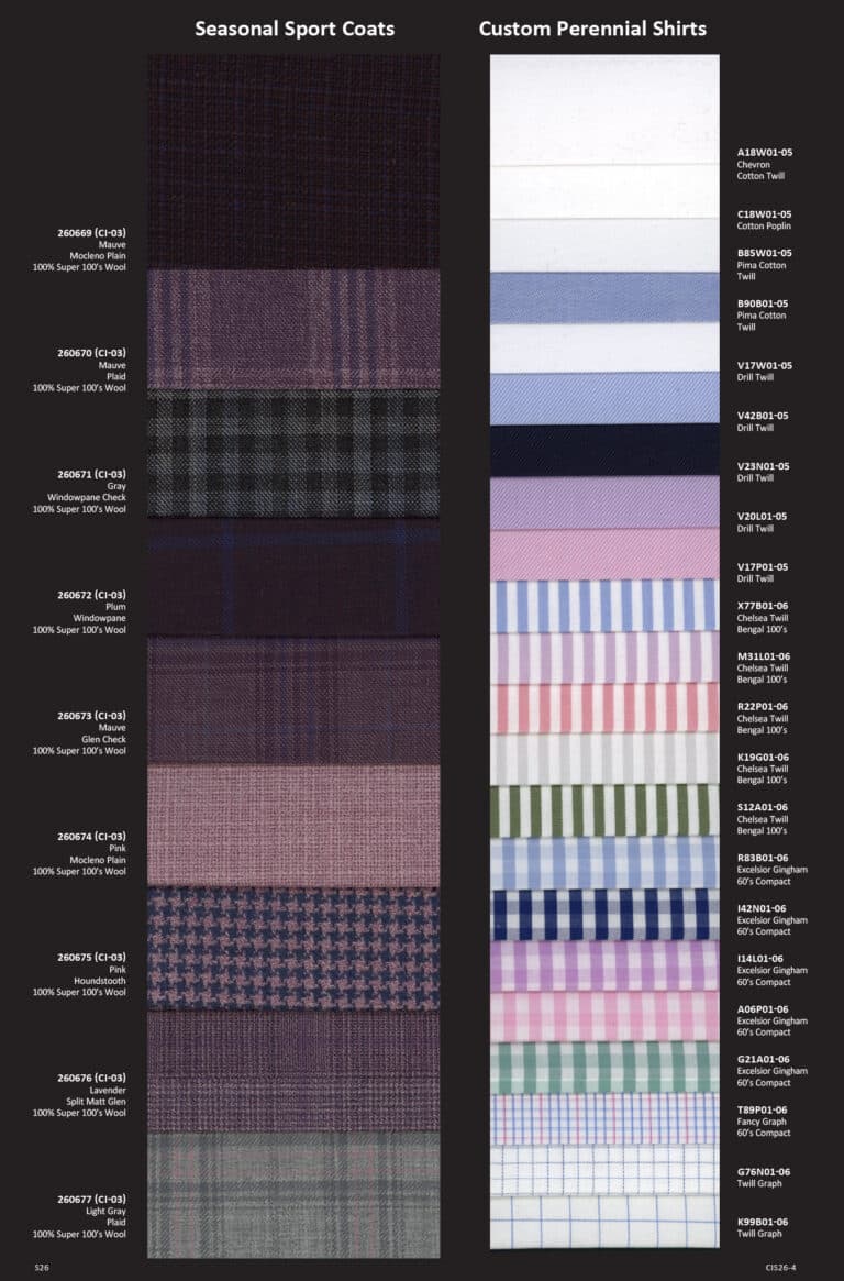 erik peterson tom james company custom suits shirts dress jackets corporate image spring summer 2026