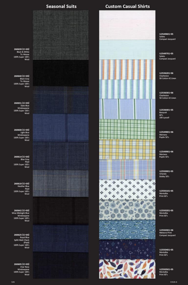 erik peterson tom james company custom suits shirts dress jackets corporate image spring summer 2026