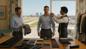 tom james st petersburg custom suits bespoke wedding measuring 