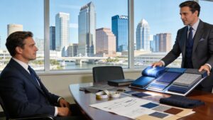 tom james tampa custom suits swatches and skyline