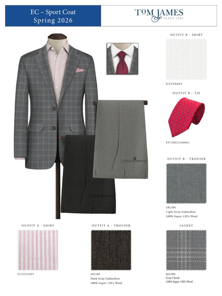 tom james executive collection suits sportcoats ties gray