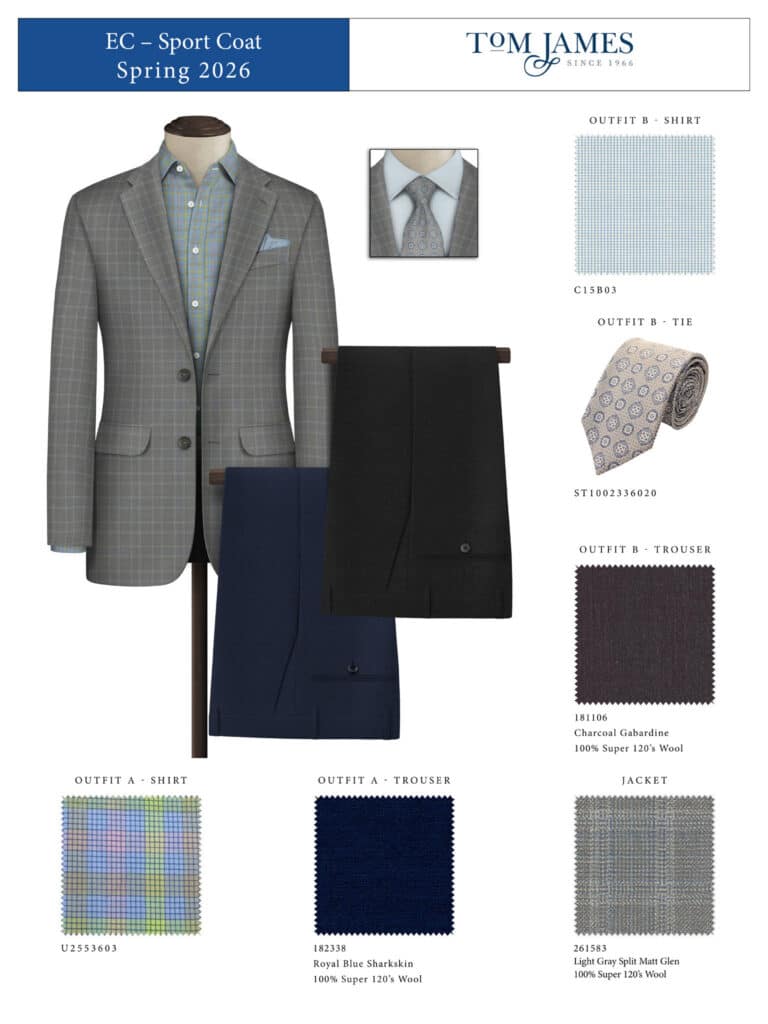 tom james executive collection suits sportcoats ties gray