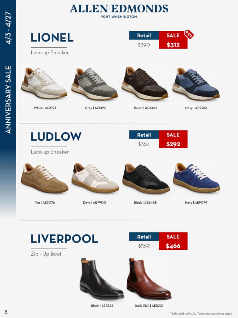 allen edmonds shoe shoes anniersary sale tampa sarasota bradenton