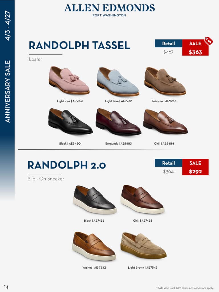 allen edmonds shoe shoes anniersary sale tampa sarasota bradenton
