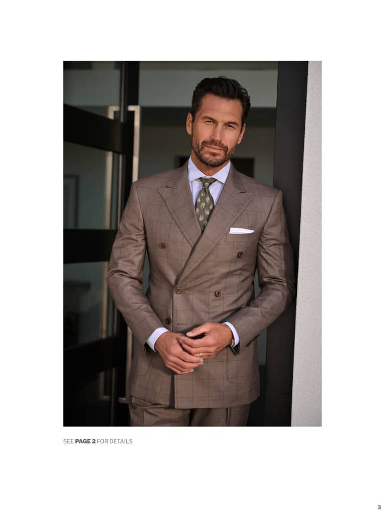 Brown Double Breasted Windpane Suit 
