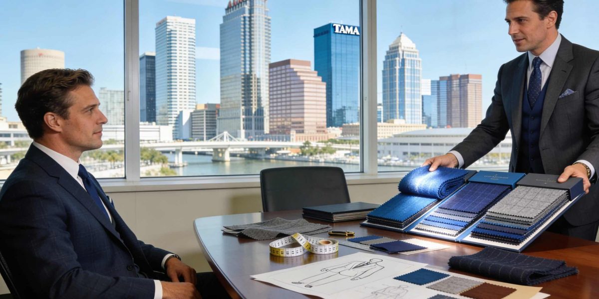 tom james tampa custom suits swatches and skyline